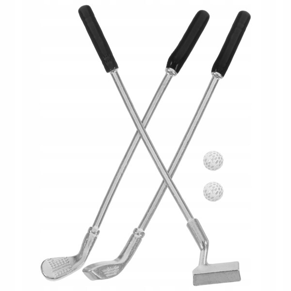 Set Miniatura Club Golf Realistico con Mazze e Palline per Decorazioni e Collezioni