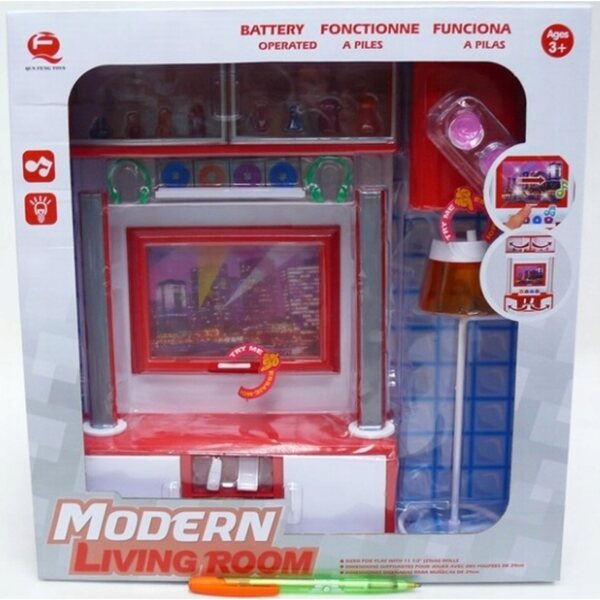 Salone moderno per bambole con lampada – gioco creativo per bambini 4+
