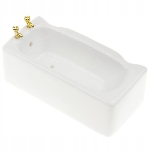 Mini-Badewanne aus weißer Keramik für Puppenhäuser im Maßstab 1:12