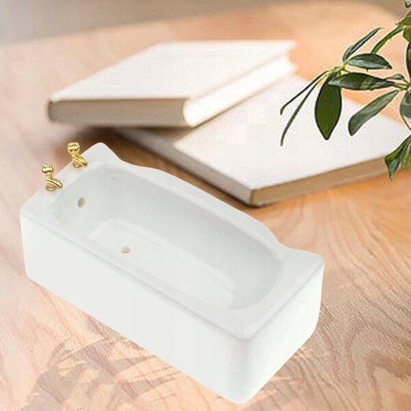 Mini-Badewanne aus weißer Keramik für Puppenhäuser im Maßstab 1:12