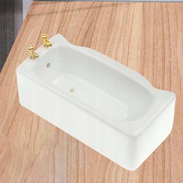 Mini-Badewanne aus weißer Keramik für Puppenhäuser im Maßstab 1:12