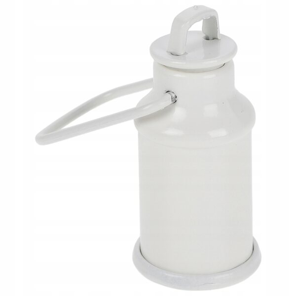Mini lattiera per casa delle bambole, metallo bianco, 4,8 cm