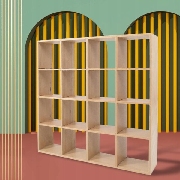1/12 Miniatur-Organizer aus Holz für Puppenhaus mit 16 Fächern