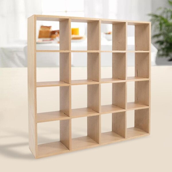 1/12 Miniatur-Organizer aus Holz für Puppenhaus mit 16 Fächern