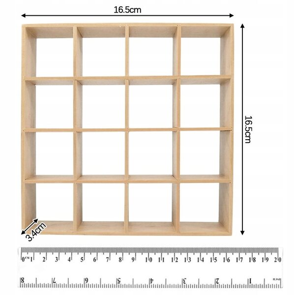 1/12 Miniatur-Organizer aus Holz für Puppenhaus mit 16 Fächern