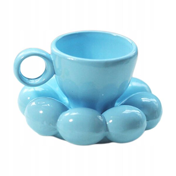 1:12 Teetasse-Miniatur für Puppenhaus-Dekoration, blau, aus langlebiger Legierung