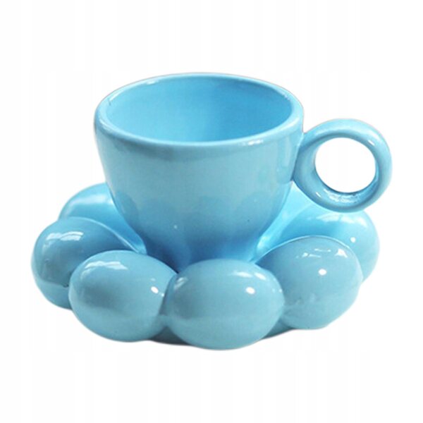 1:12 Teetasse-Miniatur für Puppenhaus-Dekoration, blau, aus langlebiger Legierung