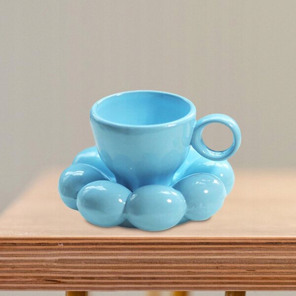 1:12 Teetasse-Miniatur für Puppenhaus-Dekoration, blau, aus langlebiger Legierung