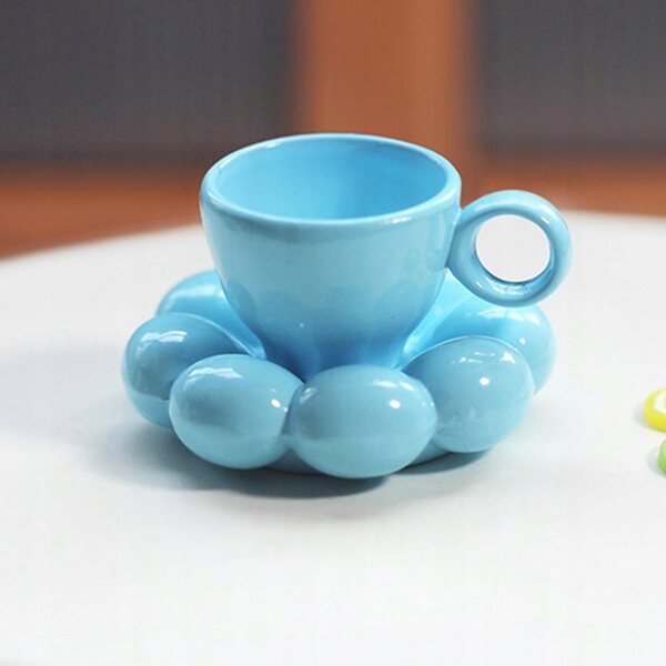 1:12 Teetasse-Miniatur für Puppenhaus-Dekoration, blau, aus langlebiger Legierung