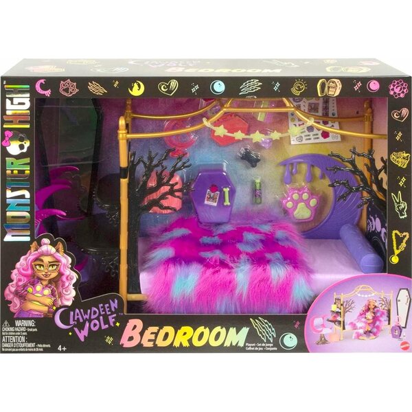 Monster High Sypialnia Clawdeen Wolf Zubehör- und Möbelset für Kinder ab 4 Jahren
