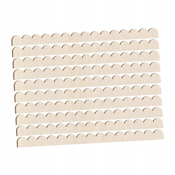 Lot de 10 listes décoratives en bois en forme d'éventail 40x3x0,3 cm à faire soi-même