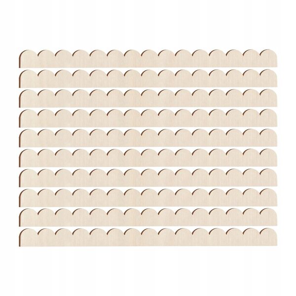 Set van 10 decoratieve houten waaiervormige lijsten 40x3x0,3 cm voor doe-het-zelf