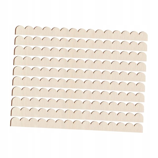 Set van 10 decoratieve houten waaiervormige lijsten 40x3x0,3 cm voor doe-het-zelf