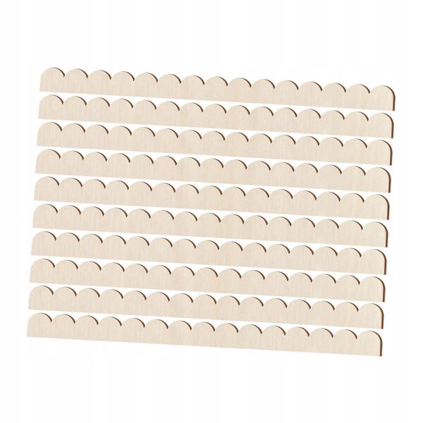 Set van 10 decoratieve houten waaiervormige lijsten 40x3x0,3 cm voor doe-het-zelf