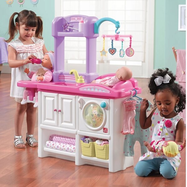 Maison de jeu Step2 avec table à langer et machine à laver pour poupées, sûre et résistante