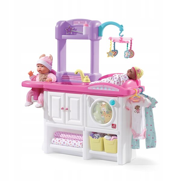 Maison de jeu Step2 avec table à langer et machine à laver pour poupées, sûre et résistante
