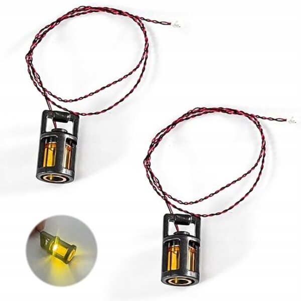 Lanternes LED miniatures pour maisons de poupées, ensemble de 2 pièces, câble de 15 cm, lumière chaude