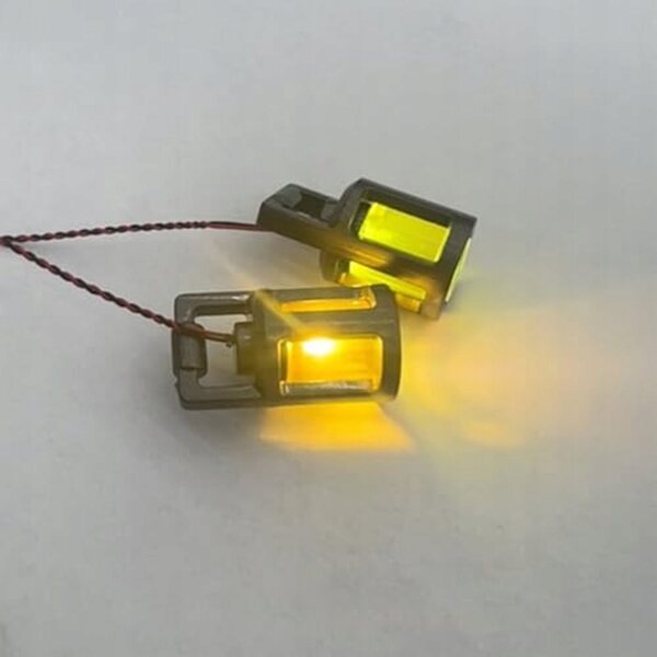 Lanternes LED miniatures pour maisons de poupées, ensemble de 2 pièces, câble de 15 cm, lumière chaude