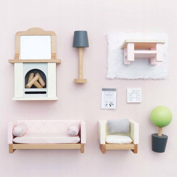 Holzmöbel-Set für das Wohnzimmer des Puppenhauses Daisylane Le Toy Van