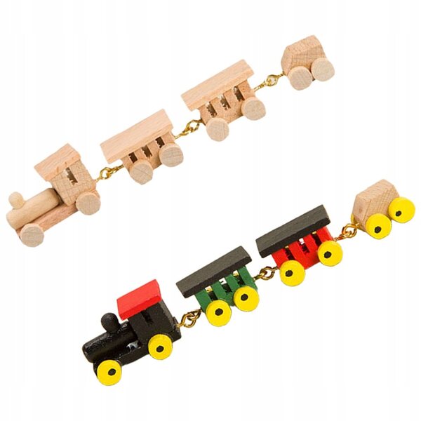 Dekorative Mini-Holzeisenbahn – 2-teiliges Set für Puppenhaus