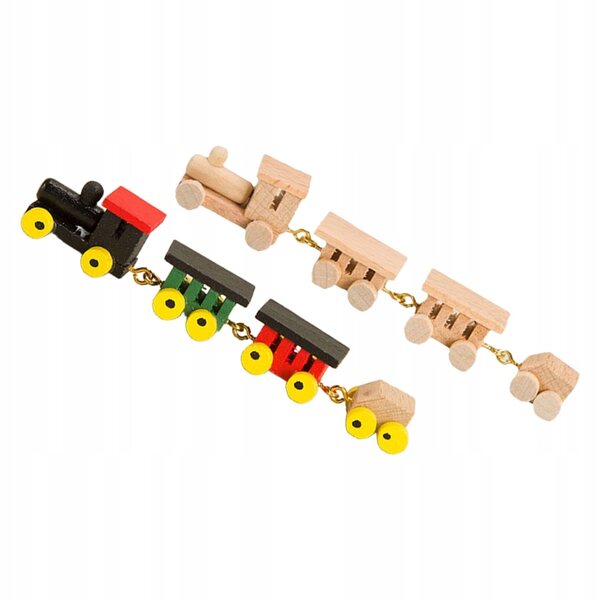 Dekorative Mini-Holzeisenbahn – 2-teiliges Set für Puppenhaus