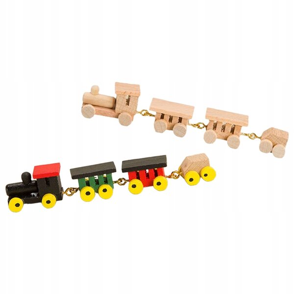 Dekorative Mini-Holzeisenbahn – 2-teiliges Set für Puppenhaus