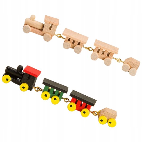 Dekorative Mini-Holzeisenbahn – 2-teiliges Set für Puppenhaus
