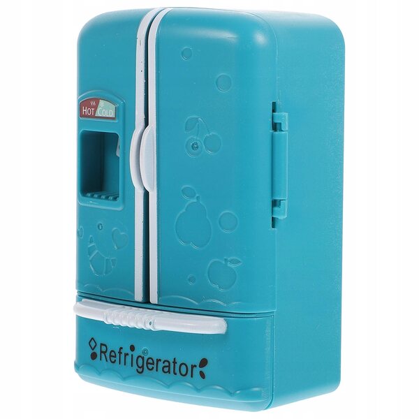 Blauer Mini-Kühlschrank aus ABS für Puppenhäuser und Dekorationen, 12 x 7,5 x 6 cm