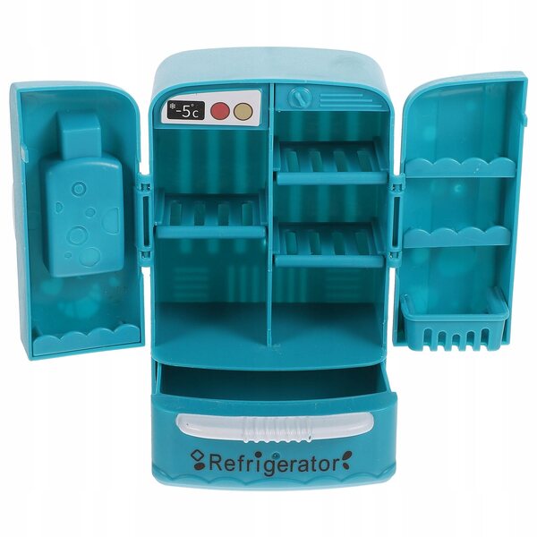 Blauer Mini-Kühlschrank aus ABS für Puppenhäuser und Dekorationen, 12 x 7,5 x 6 cm