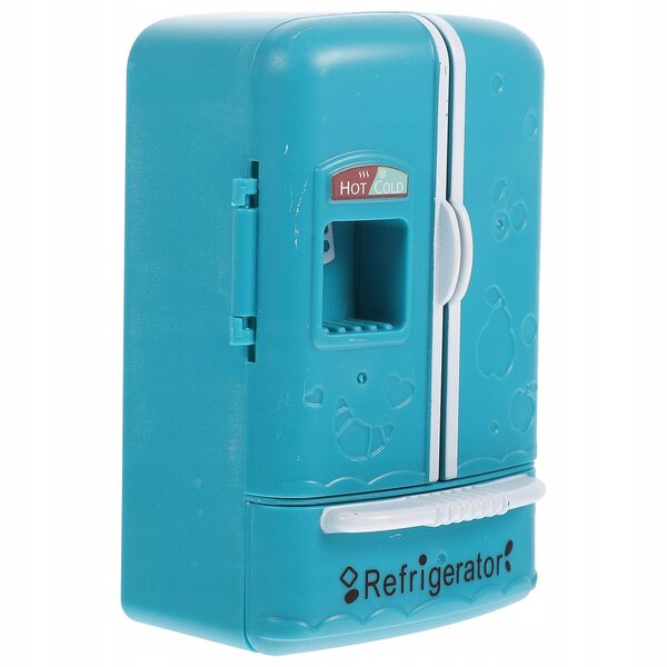 Blauer Mini-Kühlschrank aus ABS für Puppenhäuser und Dekorationen, 12 x 7,5 x 6 cm