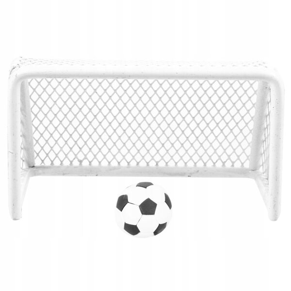 Mini-Fußballtor-Set mit Ball für Puppenhaus – weiß und langlebig