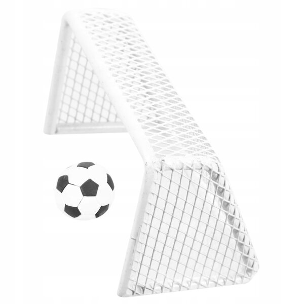 Mini-Fußballtor-Set mit Ball für Puppenhaus – weiß und langlebig