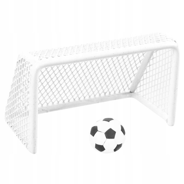 Mini-Fußballtor-Set mit Ball für Puppenhaus – weiß und langlebig