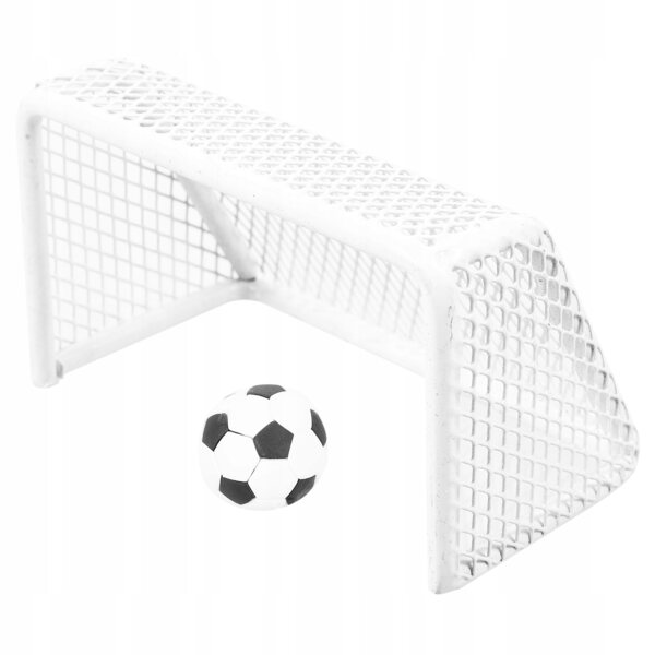 Mini-Fußballtor-Set mit Ball für Puppenhaus – weiß und langlebig