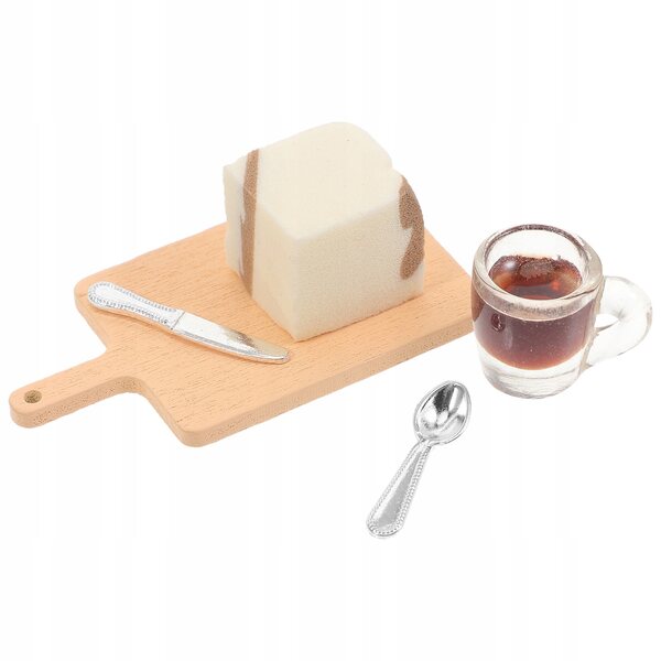 Set Miniatura Tagliere con Dolcetti e Posate in Resina per Casetta Giocattolo