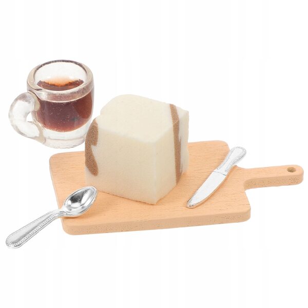 Set Miniatura Tagliere con Dolcetti e Posate in Resina per Casetta Giocattolo