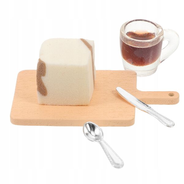 Set Miniatura Tagliere con Dolcetti e Posate in Resina per Casetta Giocattolo