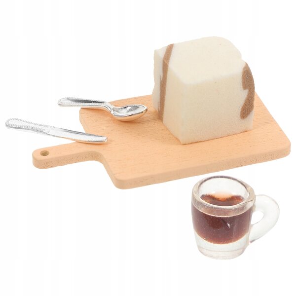 Set Miniatura Tagliere con Dolcetti e Posate in Resina per Casetta Giocattolo