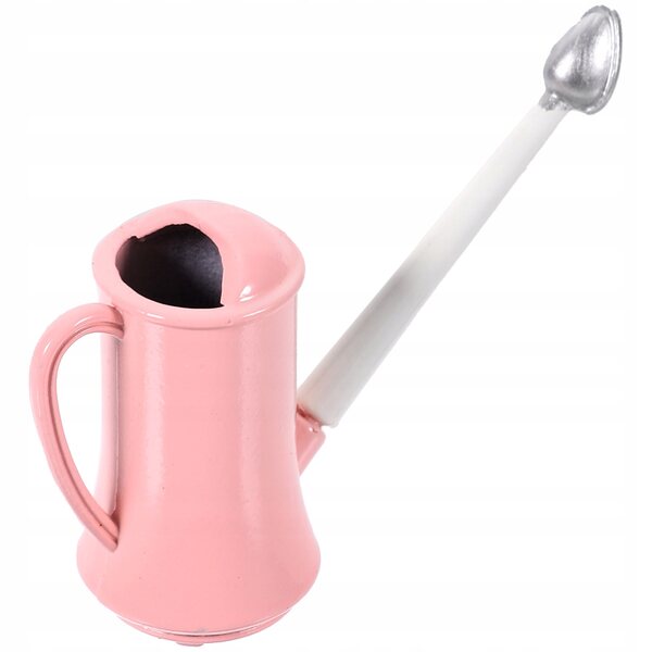Dekorative Mini-Gießkanne in Rosa-Metallic für Spiele und Puppenhäuser