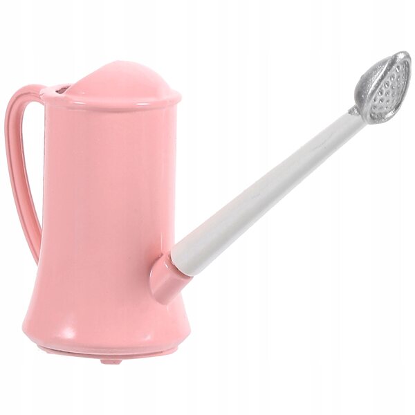 Dekorative Mini-Gießkanne in Rosa-Metallic für Spiele und Puppenhäuser