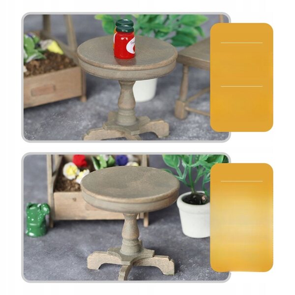 Mini Mobili in Legno per Casa delle Bambole - Tavolo Rotondo Miniatura 5x5x5 cm