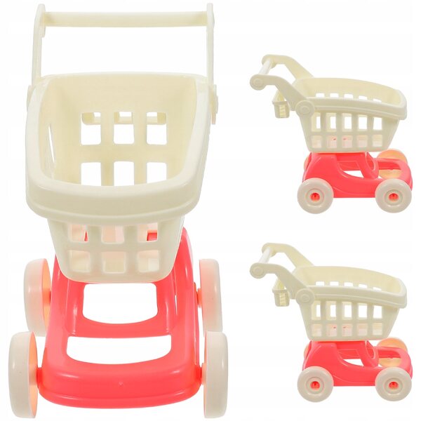 Set 3 Miniature Carrelli in Plastica per Bambini e Decorazioni 12,5x10x6 cm