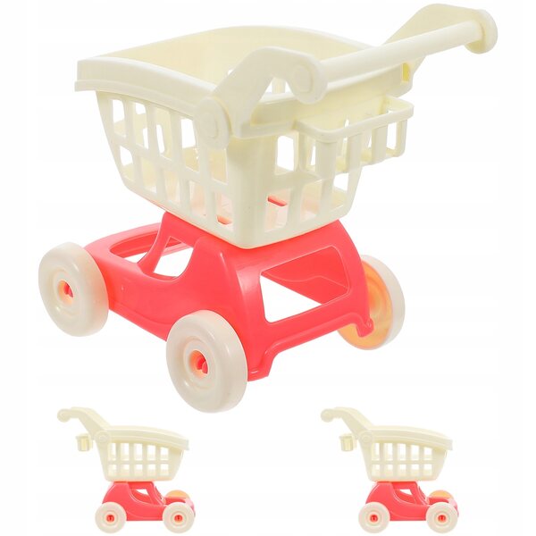 Set 3 Miniature Carrelli in Plastica per Bambini e Decorazioni 12,5x10x6 cm
