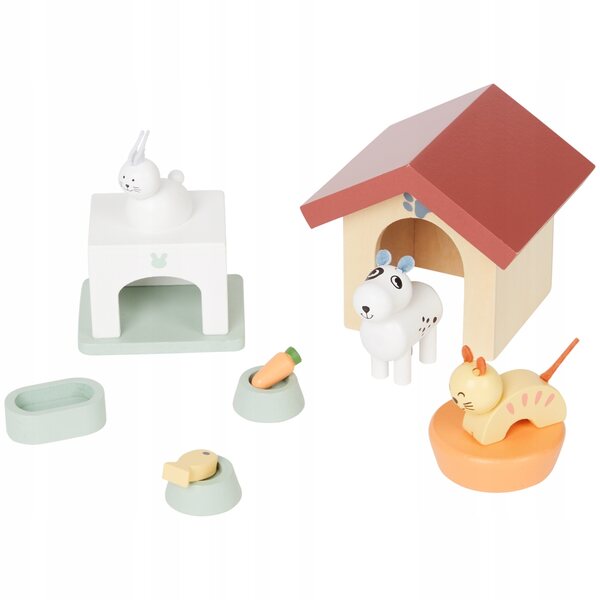 Holzzubehör für Pralnia Mini Matters Puppenhaus für Kinder ab 3 Jahren