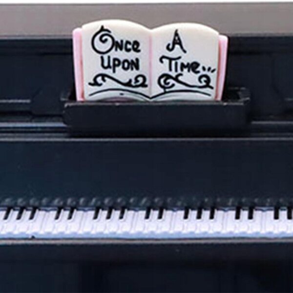 Mini pianoforte con sgabello in scala 1:12 per casa delle bambole, nero
