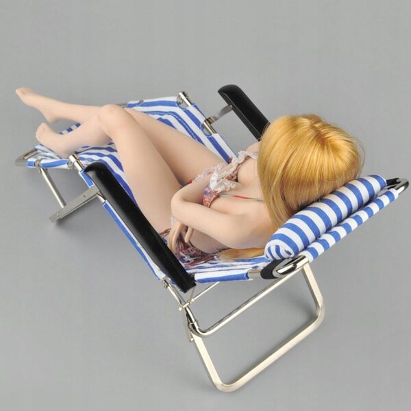 Mini sedia pieghevole da spiaggia in scala 1:6 per bambole e action figure