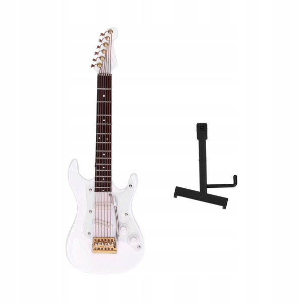 Miniatura Chitarra Elettrica in Legno Modello Realistico per Decorazione e Regalo
