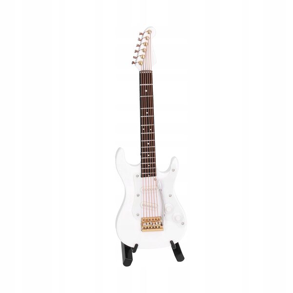 Miniatura Chitarra Elettrica in Legno Modello Realistico per Decorazione e Regalo