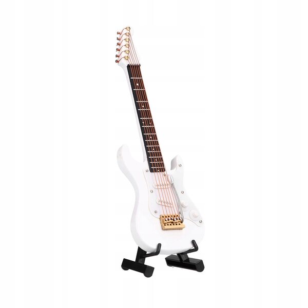 Miniatura Chitarra Elettrica in Legno Modello Realistico per Decorazione e Regalo