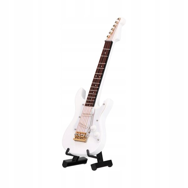 Miniatura Chitarra Elettrica in Legno Modello Realistico per Decorazione e Regalo